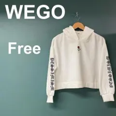 WEGO ホワイト 薔薇刺繍 Freeサイズ ウィゴー レディース 까마귀