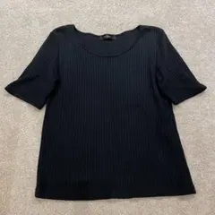 m’s select 半袖リブカットソー 黒 Tシャツ リブのサムネイル