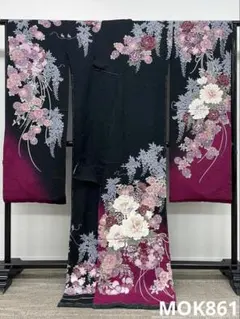振袖 金彩 銀通し 紋意匠 百合 身丈169cm 撥水加工済 MO3275 - メルカリ