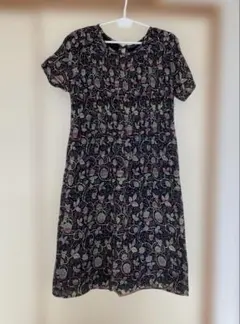 花柄 半袖ワンピース インド製 M〜L 夏用　綿100%