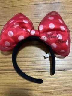 ミニーマウス 赤い水玉カチューシャ