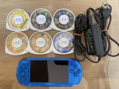 k*i様 SONY PSP3000 本体 青色 UMDディスク6枚付き