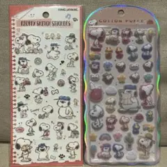 スヌーピー フラッフィースケッチシール & コットンパフィーシール
