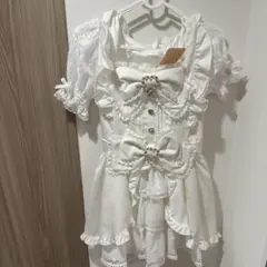 お袖留め付き❗️lizlisaフロントカシュクールBIGリボンセットアップ