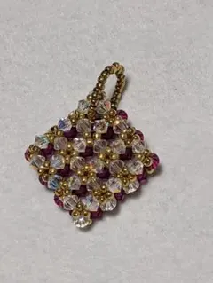 アクリル玉とビーズのペンダントトップ