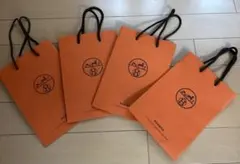 【HERMES(エルメス)】オレンジ紙袋4枚セット