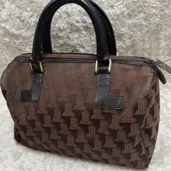 LANVIN ランバン　ハンドバッグ　総柄　レザー　ブラウン ボストンバックのサムネイル