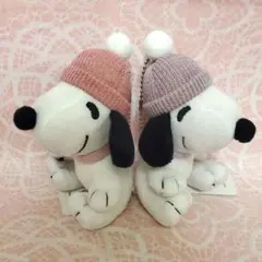 スヌーピー ぬいぐるみ マスコット 2個セット まとめ売り ピンク パープル