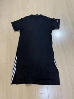adidas 半袖 ロング丈 Tシャツ ブラック