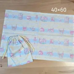 ☆給食セット 巾着&ランチョンマット パリスコレクション＊ピンク＊両
