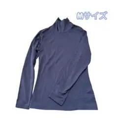 GU STYLE-HEAT タートルネック 長袖 ネイビー M
