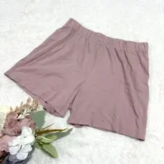【ジーユー】コットンカラーラウンジセット(ショートパンツ) 半袖別売 ピンク L
