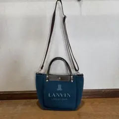 美品 ランバンコレクション トートバッグ エンボスロゴ キャンバス 本 