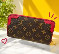 Louis Vuitton モノグラム長財布 ダークブラウン/レッド