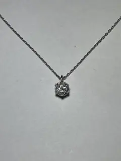 一粒ダイヤモンドネックレス 0.22ct k18 金 WG ホワイトゴールド