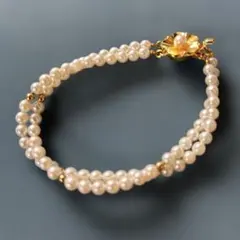 パールブレスレット ブレスレット ホワイト 5.2〜5.6mm - メルカリ