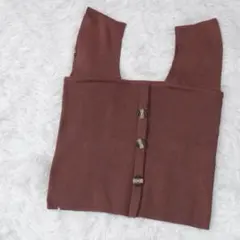 GRL グレイル タンクトップ サマーニット ショート丈 スクエアネック 茶系のサムネイル