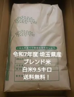 令和7年度 埼玉県産⭐ブレンド米⭐白米9.5キロ 送料無料のサムネイル