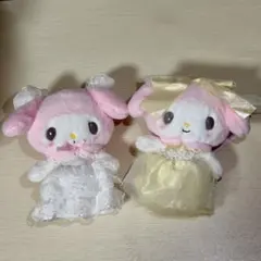 サンリオ レディマイメロディ マスコットホルダー　イエロー&ホワイト ２点