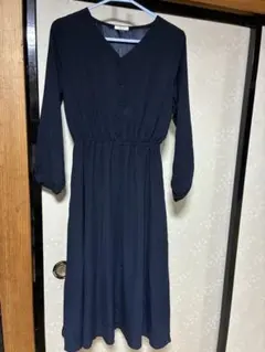 GLACIER ネイビー ロングワンピース　ハニーズ