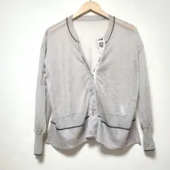 eimee law　ロゴテープ　シアーカーディガン　グレー