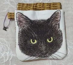 29-　ねこ柄バネ口ポーチ