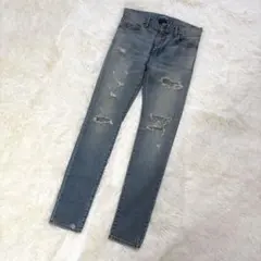 希少 SAINTLAURENT エディ期 デストロイクラッシュデニムパンツ 30