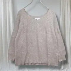 THE SHOP TK L リブニット L ベージュ 長袖 ゆったり ラグラン