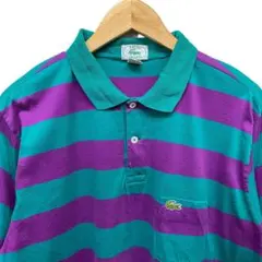 80s 90s IZOD LACOSTE ラコステ ボーダー ポロ シャツ XL