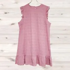 A2078 Vintage チュニック ワンピース(3L 2XL) ピンク