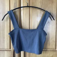 DIVIDED グレー リブ編み ビスチェ S H&M