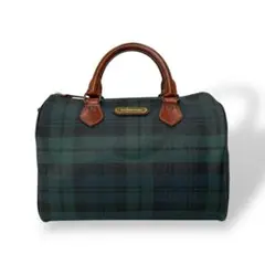 ラルフローレン　チェック　ミニボストン　ハンドバッグ　グリーン　PVC y2k