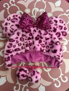 ディズニーファンキャップヒョウ柄ピンク