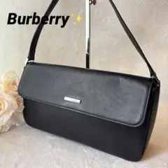 美品✨バーバリー ショルダーバッグ ロゴプレート ノバチェック レザー ブラック