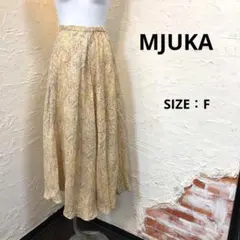 中古美品☆MJUKA ミューカ ペイズリー柄 フレアロングスカート インナー付きのサムネイル