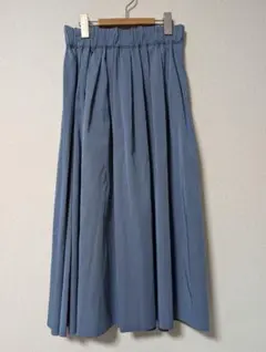 リバーシブル　スカート ブルー ブラウン