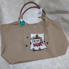 【新品】MOOMIN 　☆　リトルミイ　ナイロン刺繍柄軽量撥水加工トートバッグのサムネイル