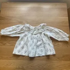 MONBEBE フリル付き花柄シャツ S