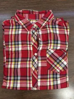 earth music&ecology Mサイズ レッドチェック長袖シャツ 美品