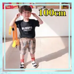 キッズ 男の子 100 Tシャツ パンツ セット チェック セットアップ 韓国