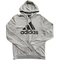 【美品】adidas グレー パーカー ロゴ入り メンズ レディース