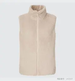 ユニクロUNIQLOファーリーフリースベスト　ナチュラル　XLサイズ