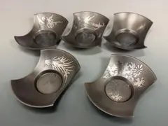 松竹梅 菊 銘々皿 5枚セット 金属工芸 - メルカリ