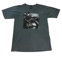 USA製 ハーレーダビッドソン 90s 両面プリント Tシャツ L モスグリーン