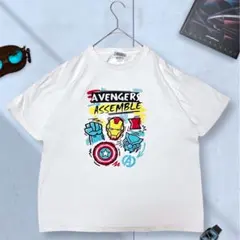《アベンジャーズ》 白Tシャツ MARVEL ビッグシルエット オーバーサイズ