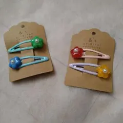 花の形 ヘアクリップ 4個セット