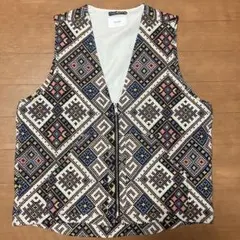 INHERIT 幾何学模様 ベスト　美品