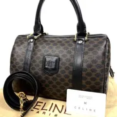 レア✨セリーヌ 2way ミニボストン 黒マカダム トリオンフ レザー 本革