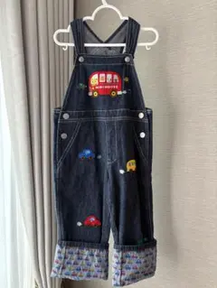 ミキハウス　カバーオール　オーバーオール　プッチーくん　デニム　100cm