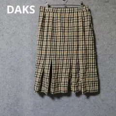 DAKSチェック柄 プリーツスカート ひざ丈